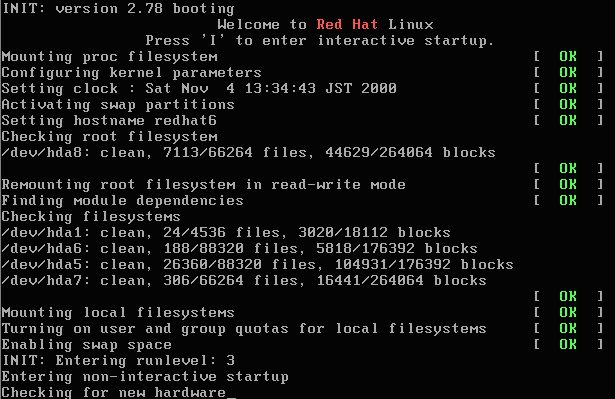 �̿�2 Linux ��ư���Υ�å�����